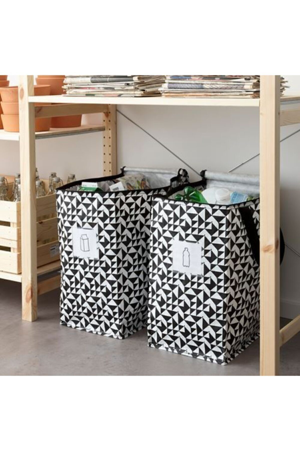 İkea Knalla Çanta, Siyah-Beyaz