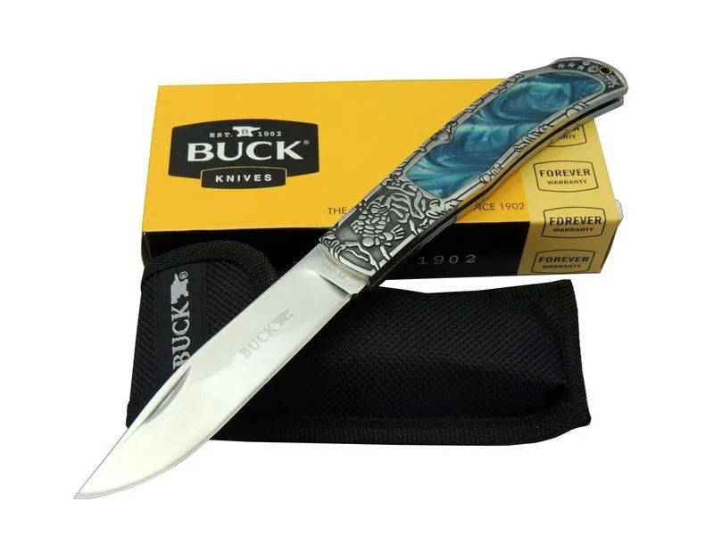 Knives Bk-009bl Mavi Kamp Çakı 23 Cm - Sedef Ampampamp Metal Sapl