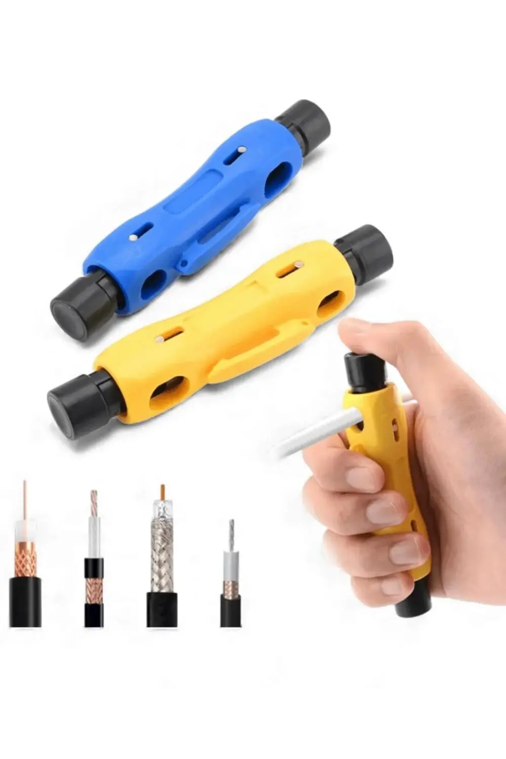 Koaksiyel Kablo Soyucu | RG59 RG6 RG7 RG11 Uyumlu, Ayarlanabilir,