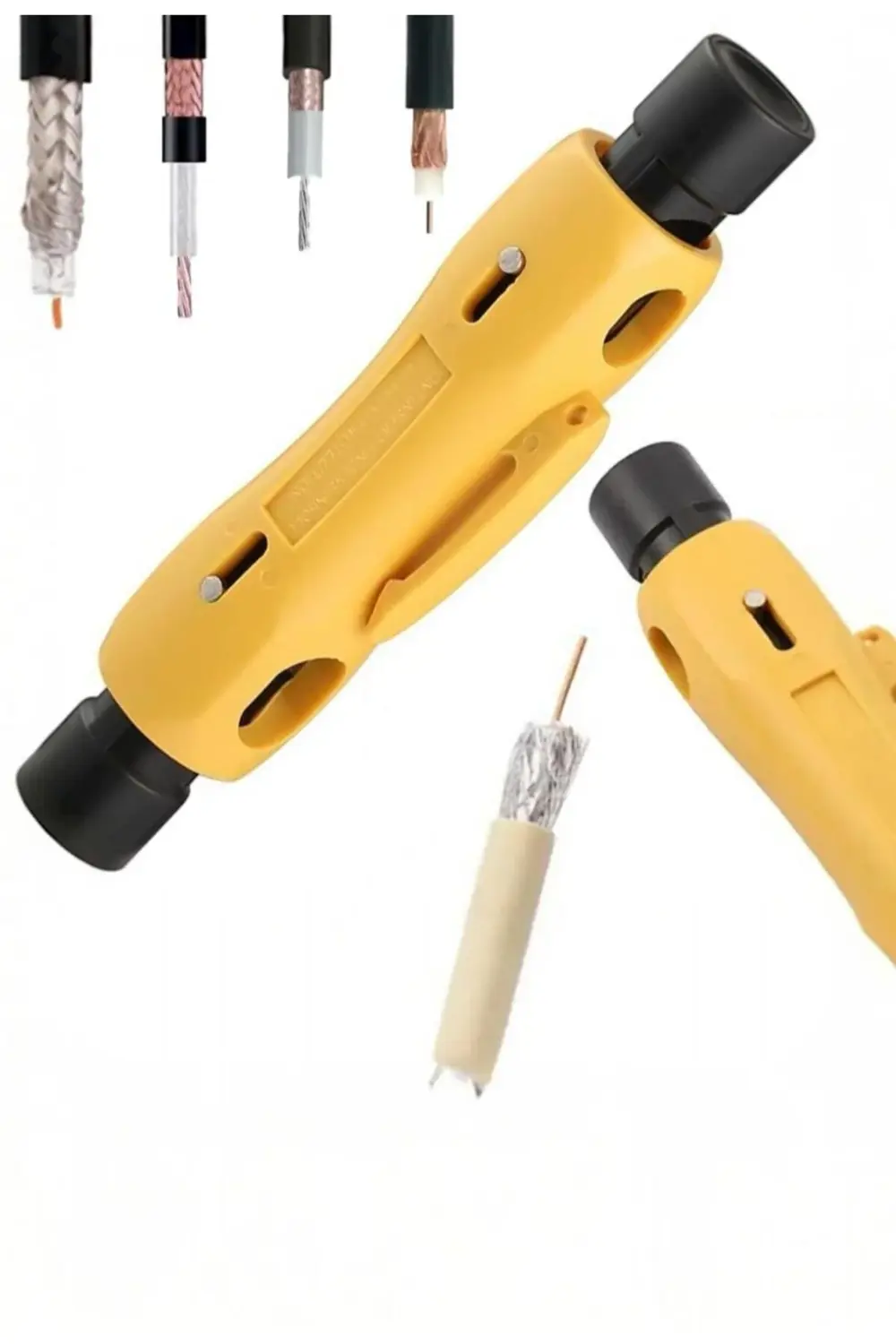 Koaksiyel Kablo Soyucu | RG59 RG6 RG7 RG11 Uyumlu, Ayarlanabilir,