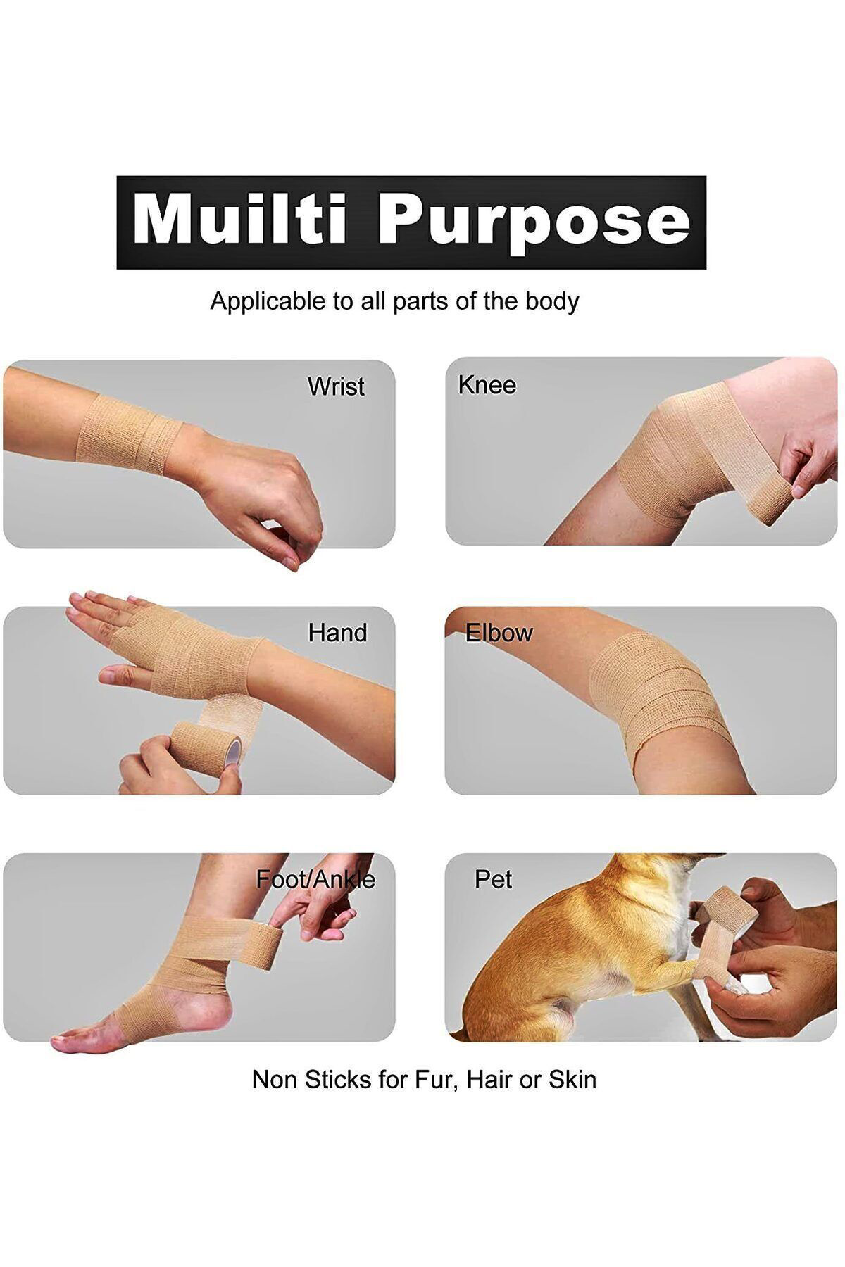 Koban Bandajı Kendinden Yapışkanlı Bandaj Coban Bandajı Sargı Ban