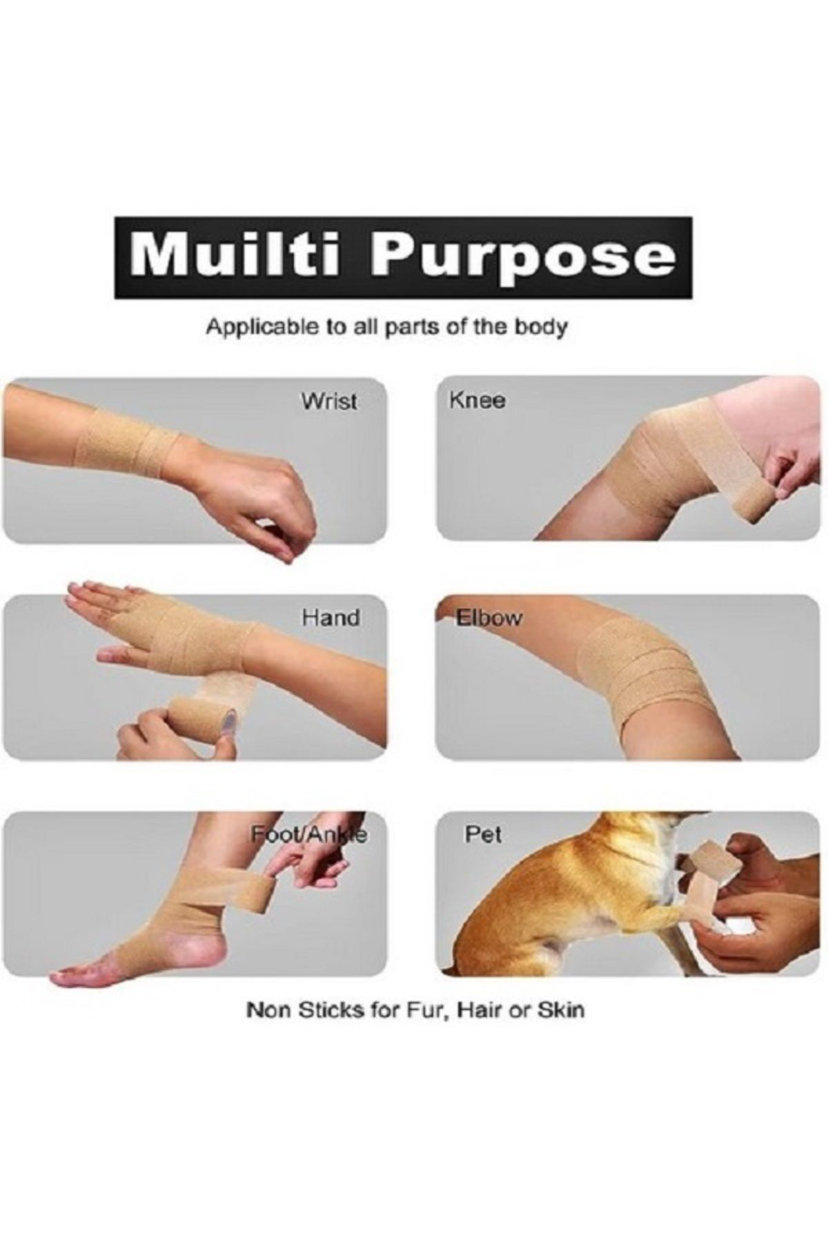 Koban Bandajı Kendinden Yapışkanlı Bandaj Coban Bandajı Sargı Ban