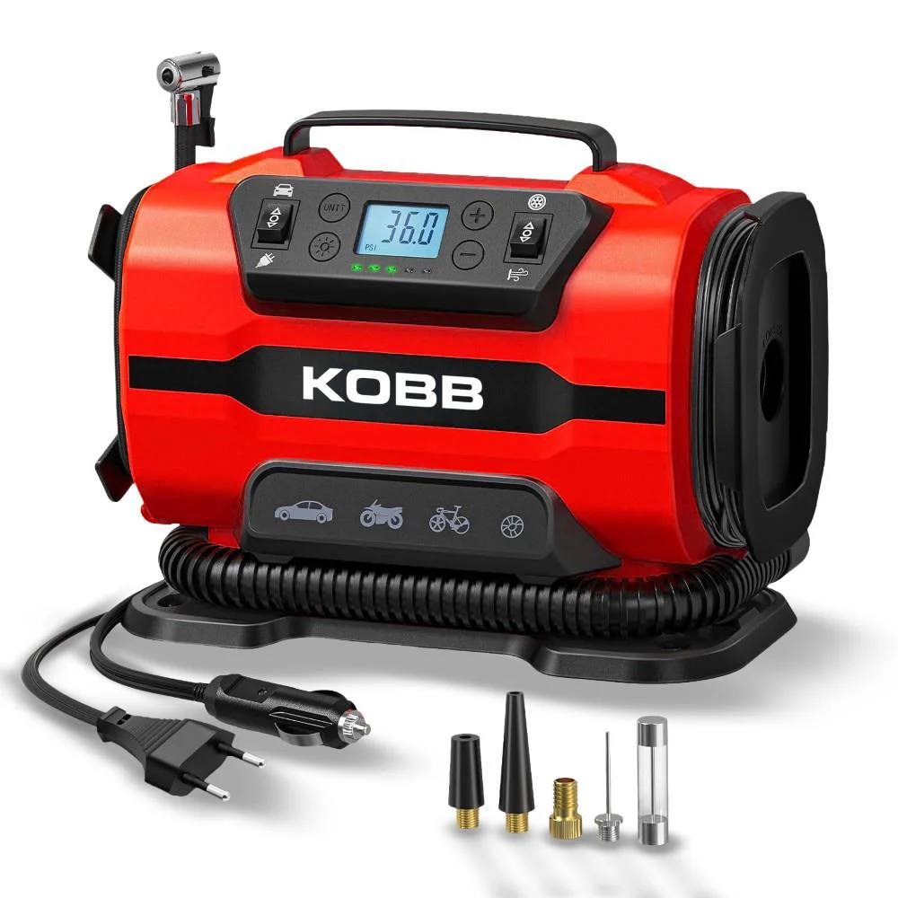 KOBB KB301 12Volt 220Volt 150 PSI Ayarlanabilir Dijital Basınç Göstergeli Lastik ve Yatak Şişirme Pompası Fiyatı, Yorumları ve Özellikleri