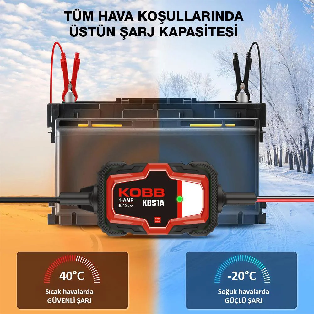 KOBB KBS1A 6V/12V 30Ah Akıllı Akü Şarj ve Akü Bakım / Desülfatör KOBB KBS1A 6V/12V 30Ah Akıllı Akü Şarj ve Akü Bakım / Desülfatör Fiyatı, Yorumları ve Özellikleri