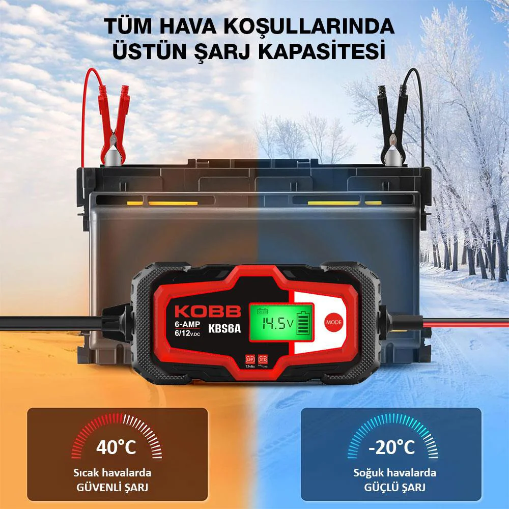 KOBB KBS6A 6/12V 150A Dijital Akü Şarj / Akü Bakım / Desülfatör ve Power Supply KOBB KBS6A 6/12V 150A Dijital Akü Şarj / Akü Bakım / Desülfatör ve Power Supply Fiyatı, Yorumları ve Özellikleri