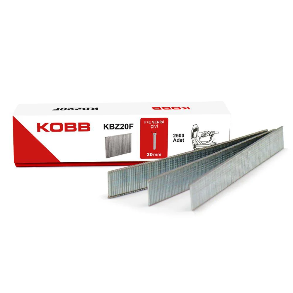 KOBB KBZ20F 20mm 2500 Adet F/E/J/8 Serisi Ağır Hizmet Tipi Kesik Başlı Çivi KOBB KBZ20F 20mm 2500 Adet F/E/J/8 Serisi Ağır Hizmet Tipi Kesik Başlı Çivi