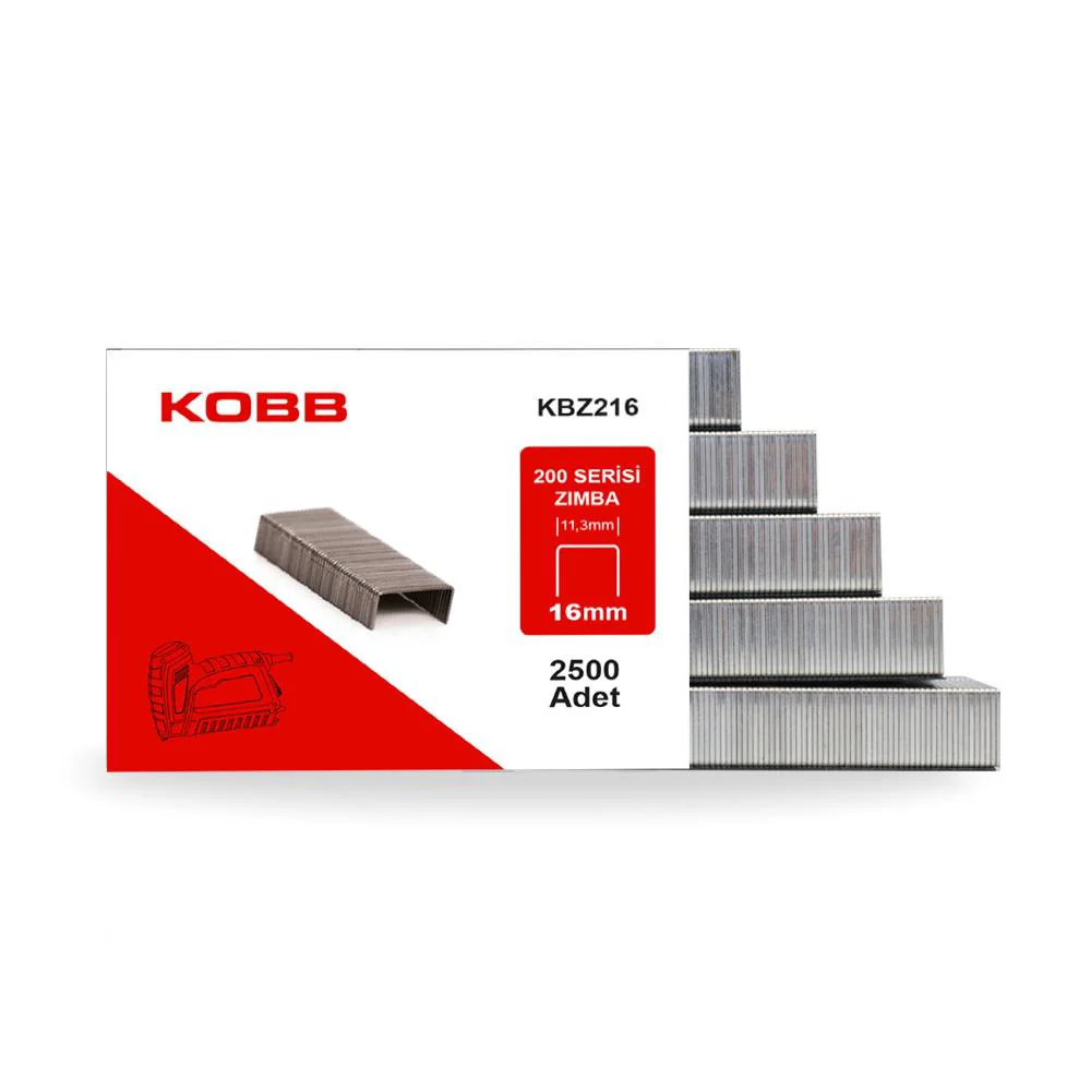 KOBB KBZ216 16mm 2500 Adet 200 Serisi Ağır Hizmet Tipi Zımba Teli KOBB KBZ216 16mm 2500 Adet 200 Serisi Ağır Hizmet Tipi Zımba Teli Fiyatı, Yorumları ve Özellikleri