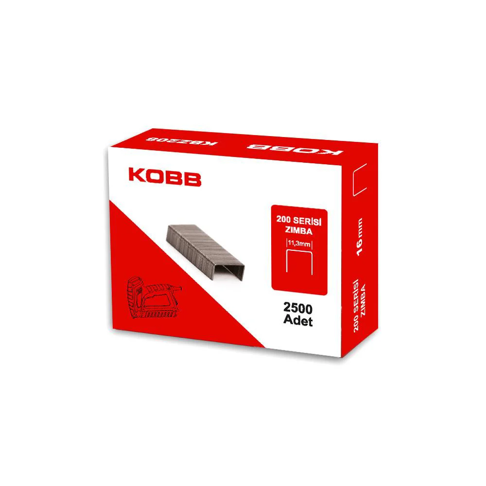 KOBB KBZ216 16mm 2500 Adet 200 Serisi Ağır Hizmet Tipi Zımba Teli KOBB KBZ216 16mm 2500 Adet 200 Serisi Ağır Hizmet Tipi Zımba Teli Fiyatı, Yorumları ve Özellikleri