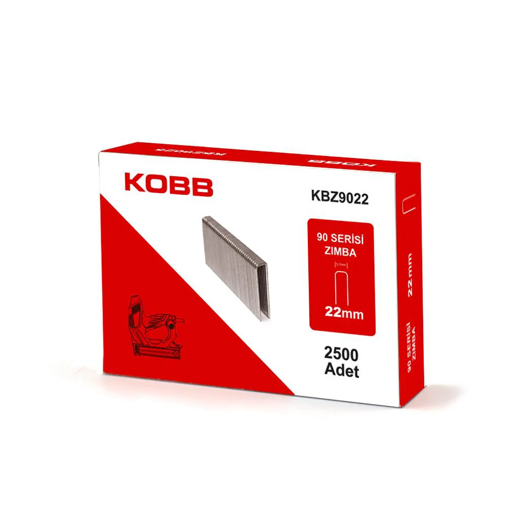 KOBB KBZ9022 22mm 2500 Adet 90 Serisi Ağır Hizmet Tipi Zımba Teli KOBB KBZ9022 22mm 2500 Adet 90 Serisi Ağır Hizmet Tipi Zımba Teli