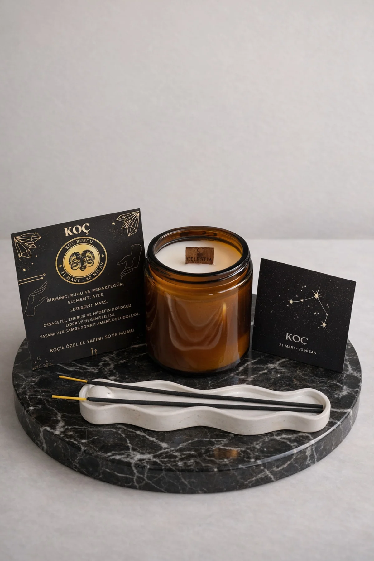 Koç Burç Kişiye Özel Mum Seti %100 Doğal (Soya Wax)