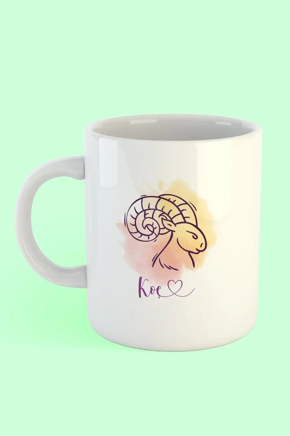 Koç Burcu Baskılı Kahve Kupası