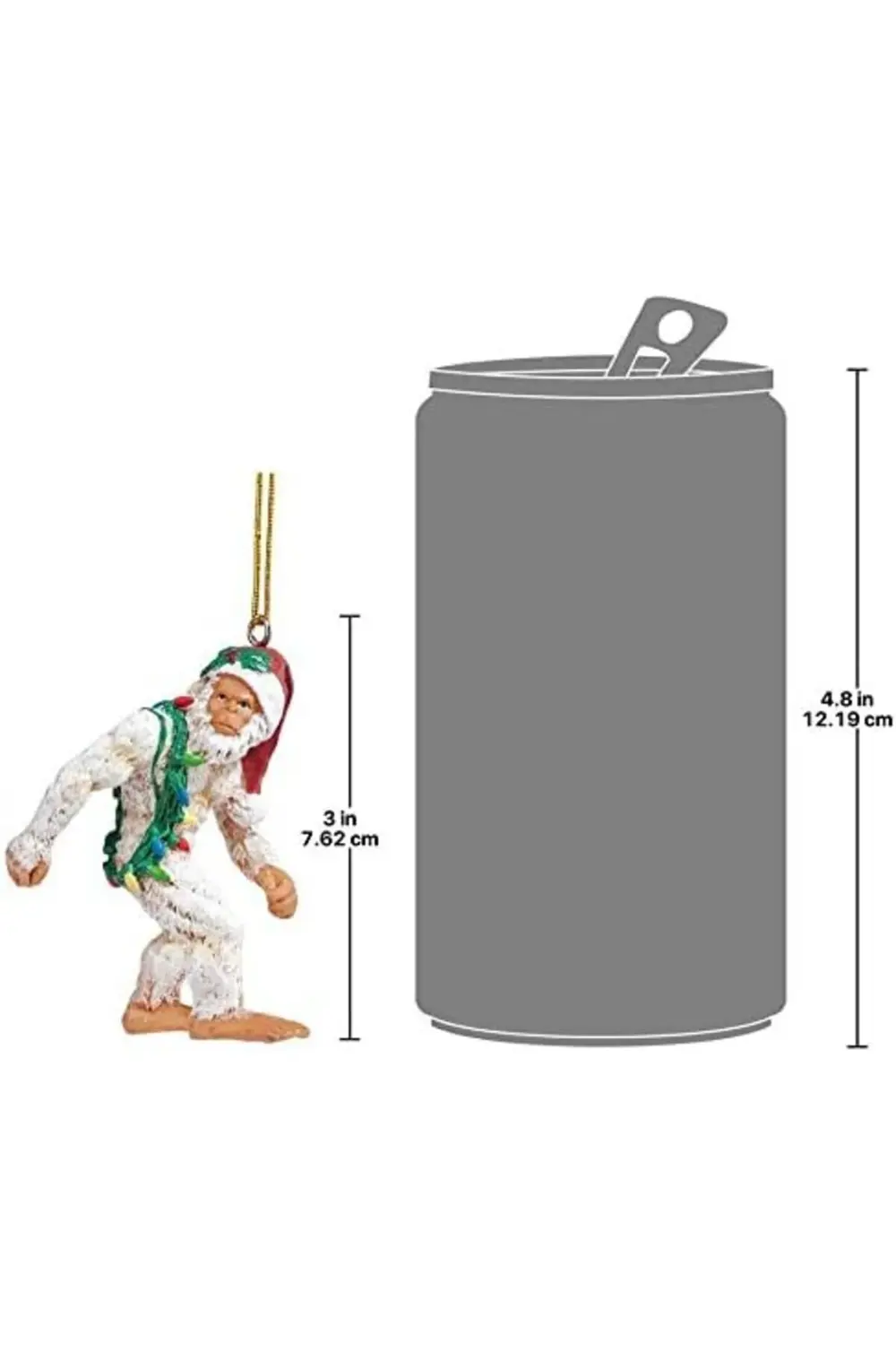 Koca Ayak Abominable Kardan Adam Yeti Tatil Süsü, Beyaz 395519