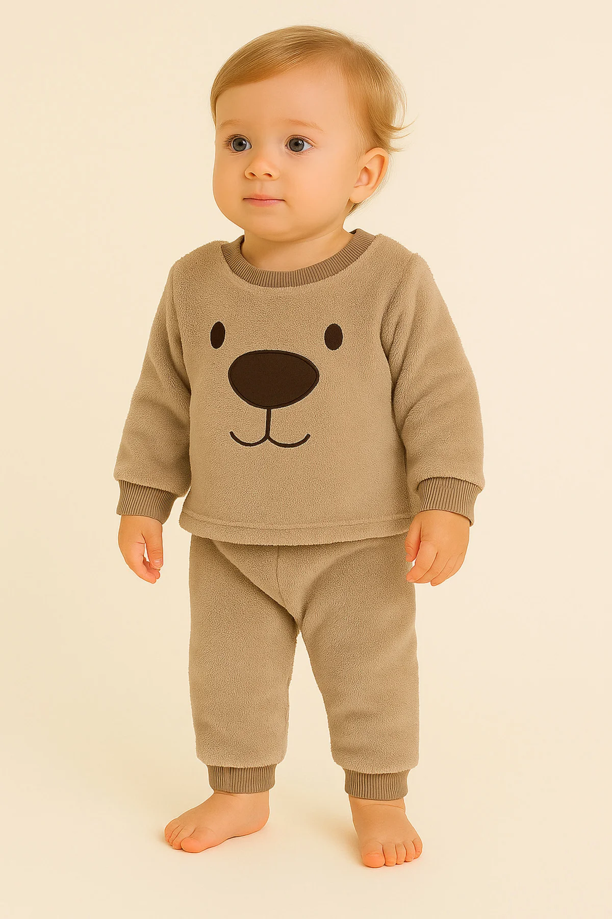 Koca Burunlu Ayıcık Unisex Kışlık Yeni Sezon Bebek ve Çocuk Polar