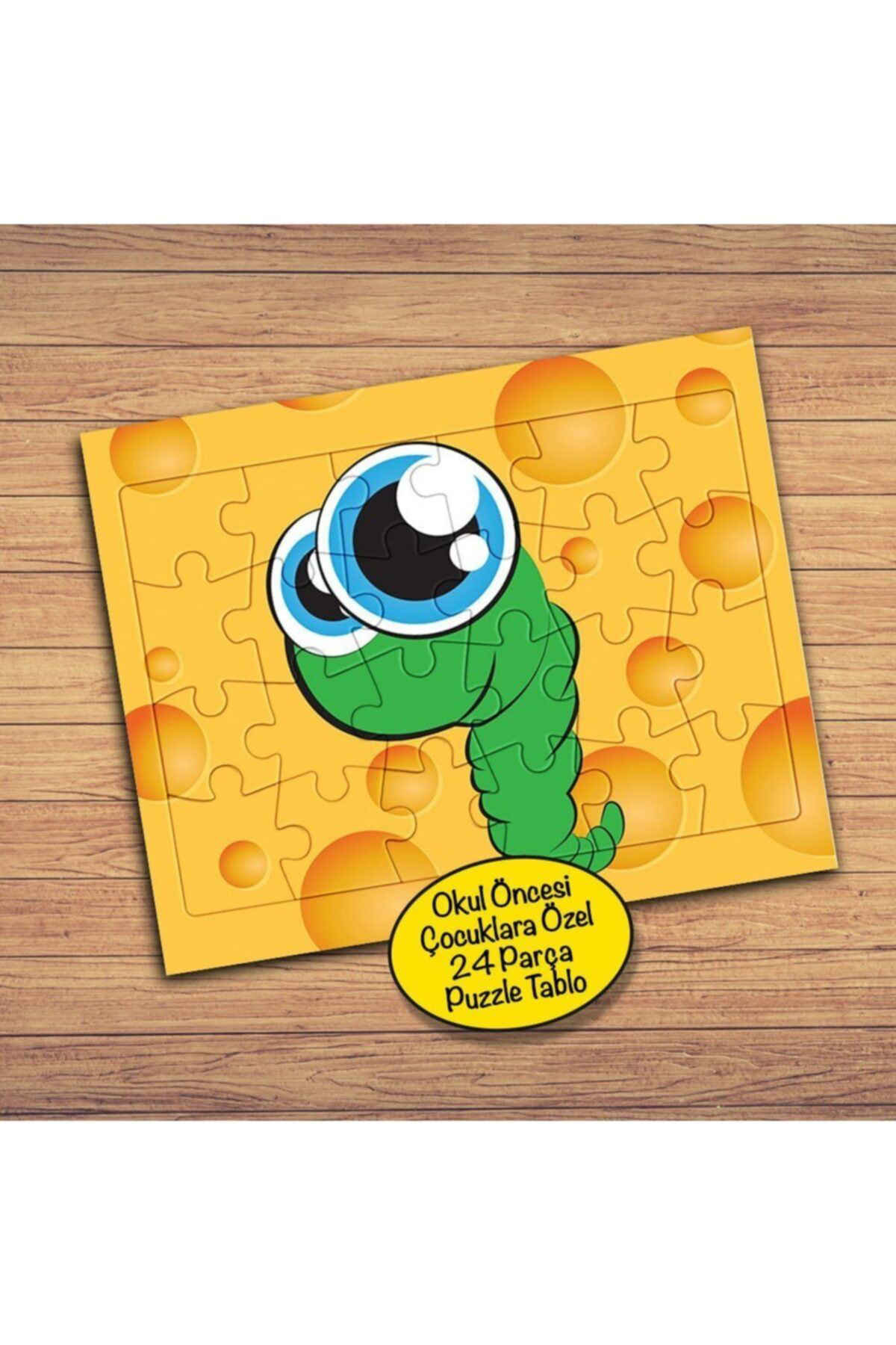 Cnpromosyon Koca Gözlü Solucan 24 Parça Çocuklara Özel Yapboz Tablo-1045-175
