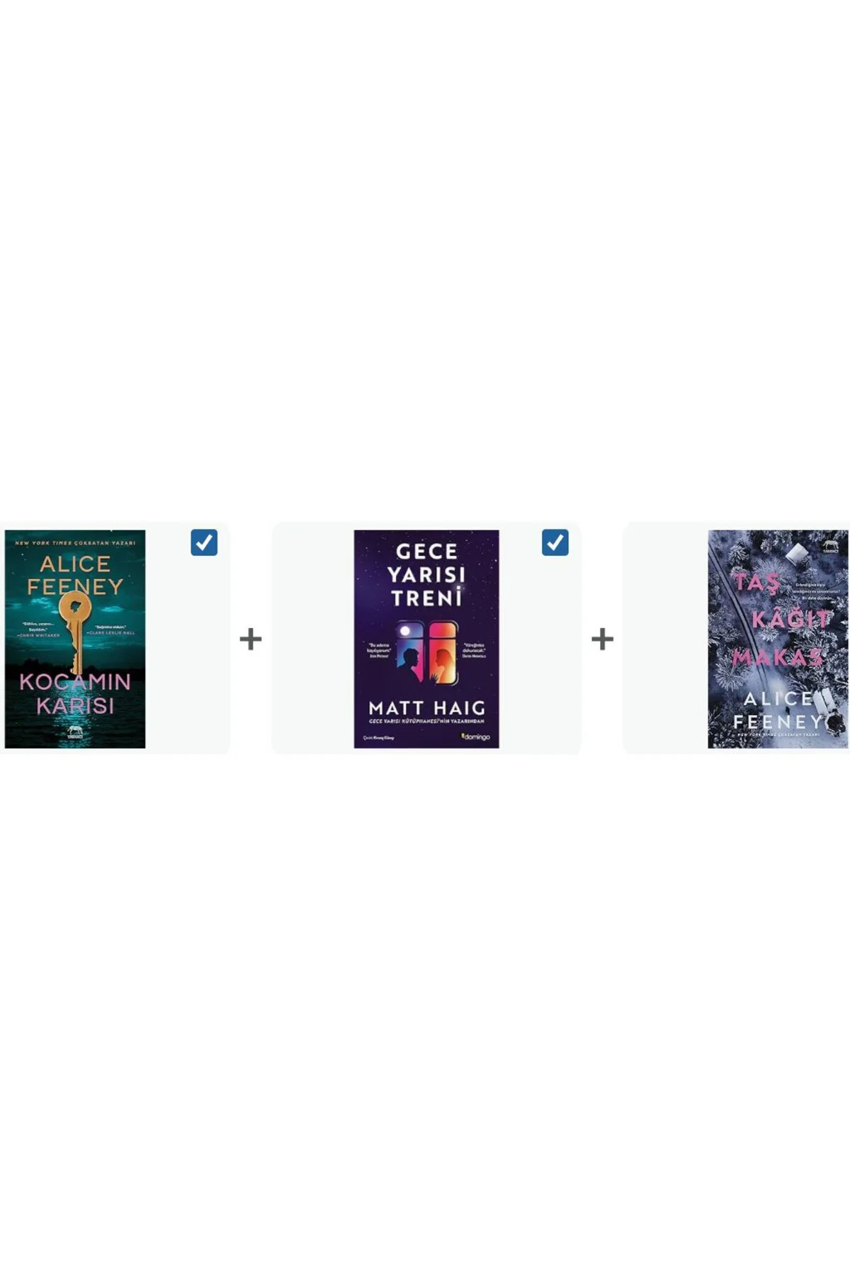 kocamin karisi +tas kagit makas+geceyarisi kutuphanesi=(3kitap)