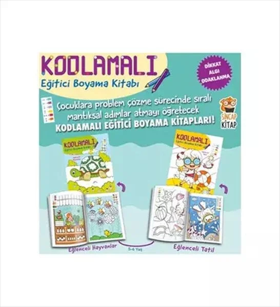 Kodlamalı Eğitici Boyama Kitabı 5-6 Yaş (2 Kitap Takım) Fiyatı, Yorumları ve Özellikleri