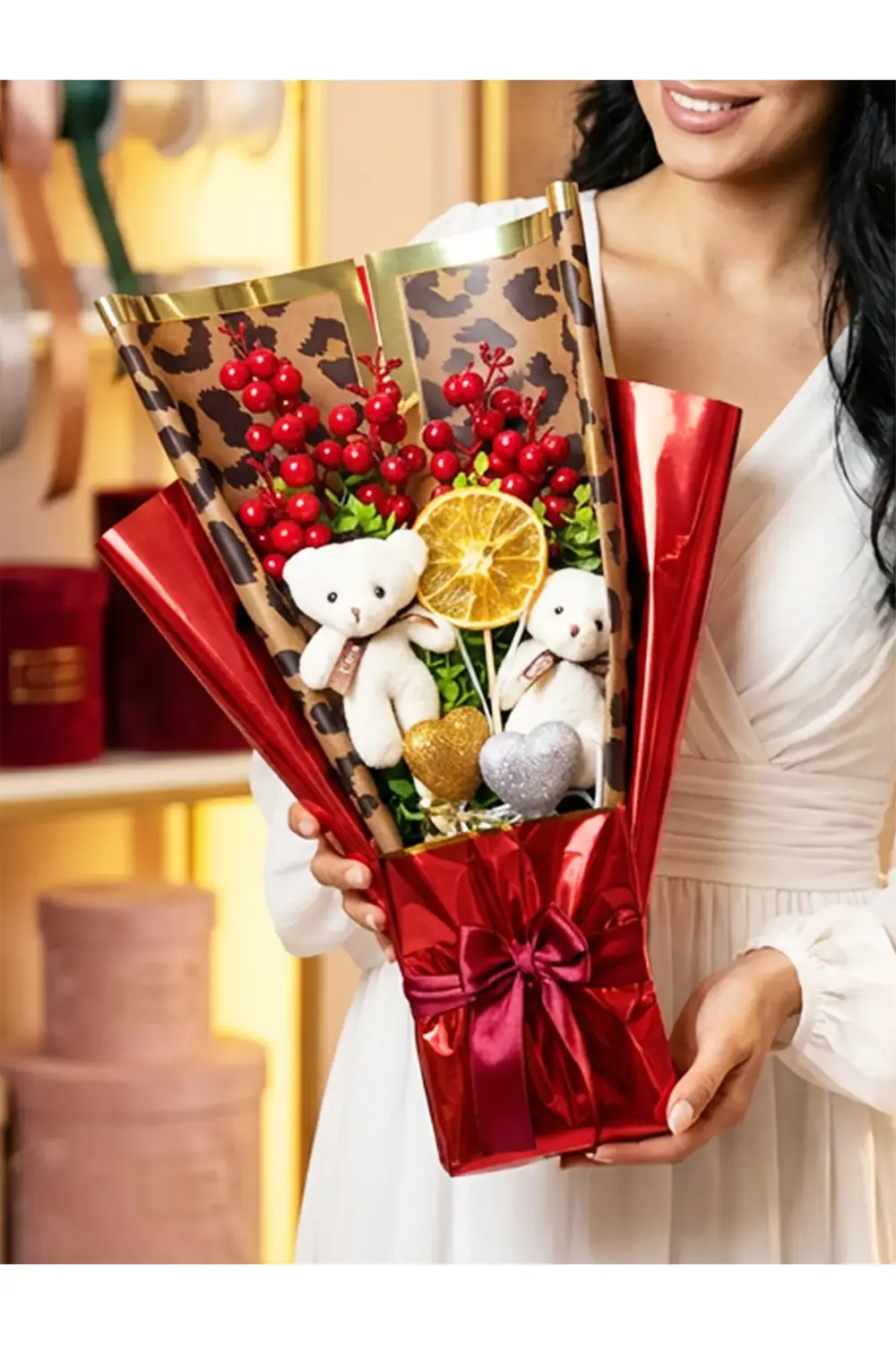 Kokina Ayıcık Buketi - Sevgiliye Hediye - Kokina Buket - Sevgiliy