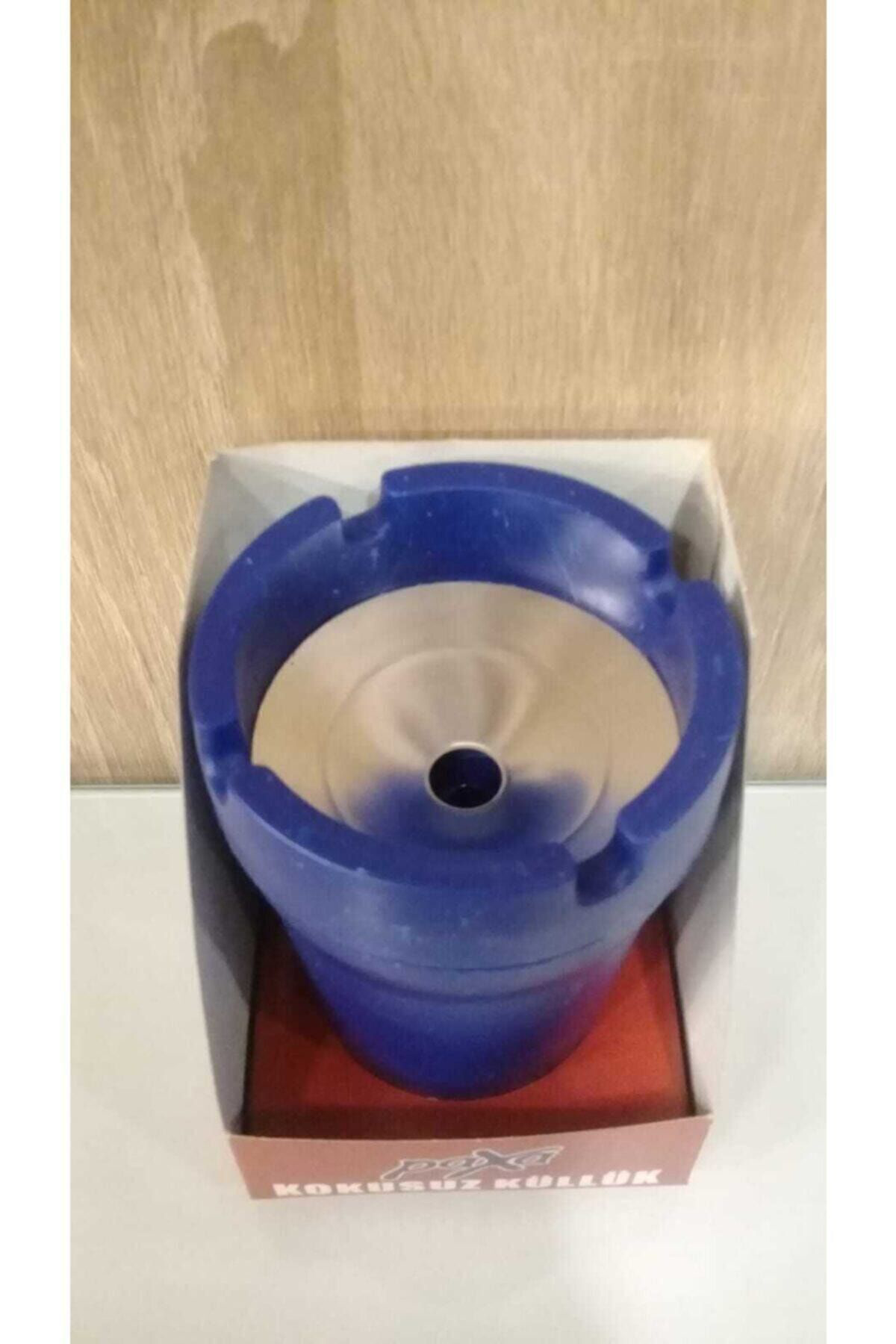 Koku Hapseden Yanmaz Plastik Iç Kısmı Metal Mavi Küllük Plastik M