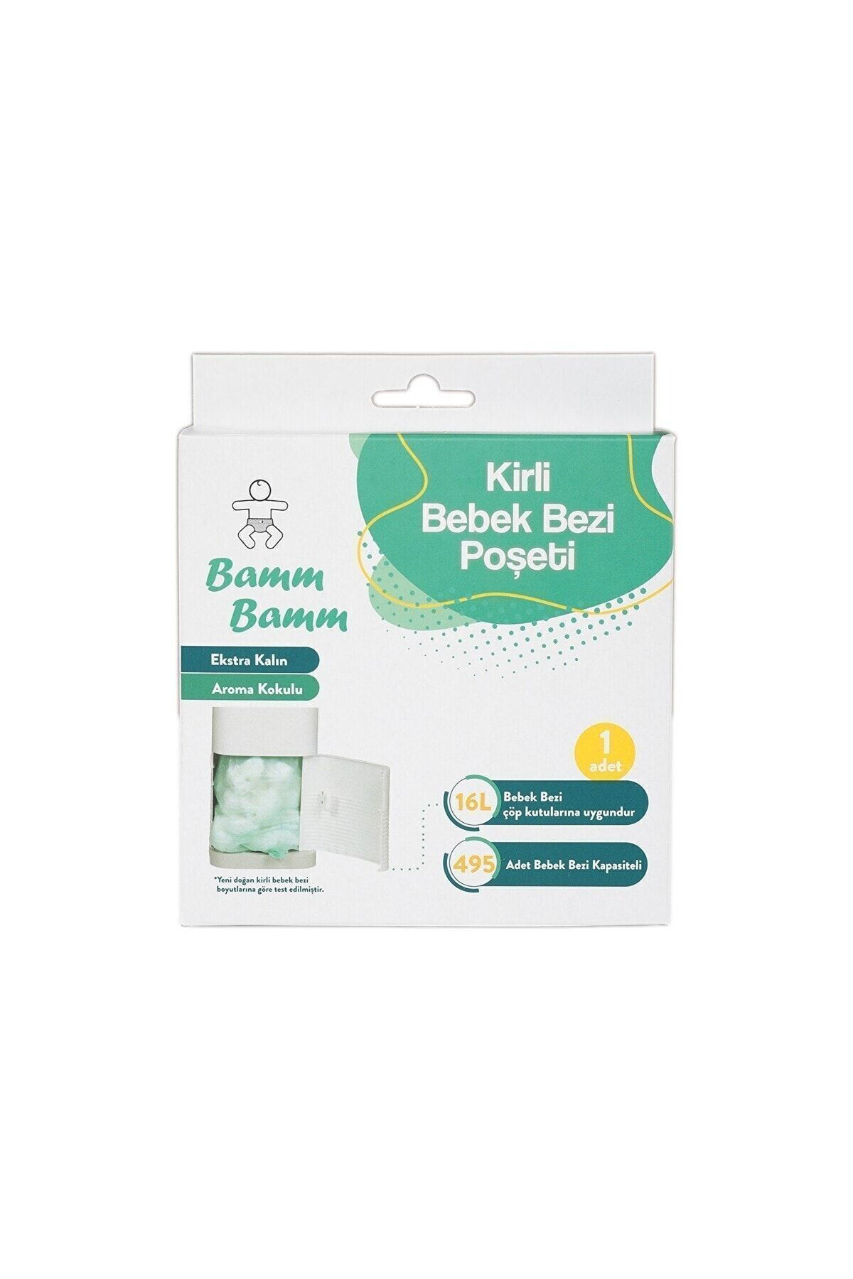 Bamm Bamm Kokulu Bebek Bezi Çöp Poşeti 495 Bez Kapasiteli