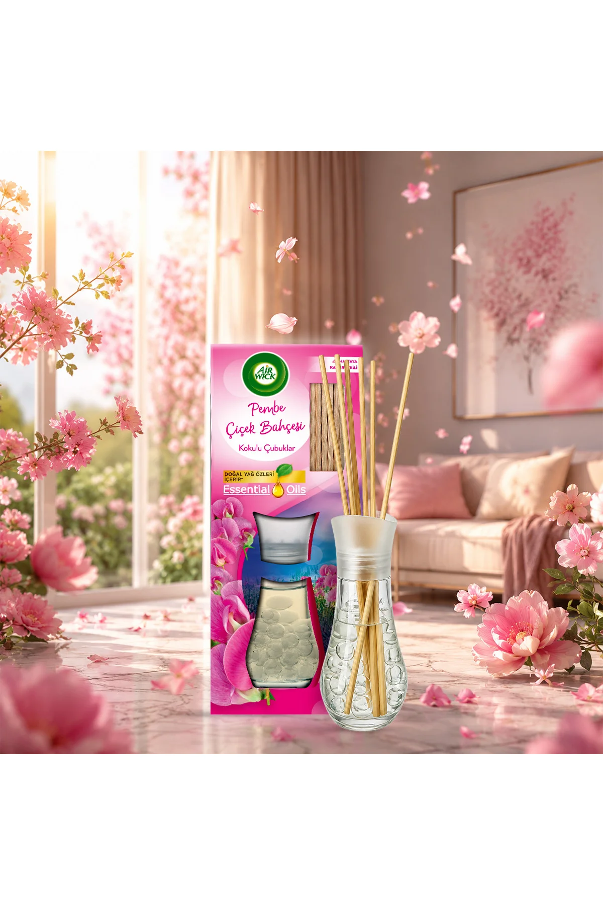 Kokulu Çubuklar Oda Kokusu, Pembe Çiçekler, 25ml