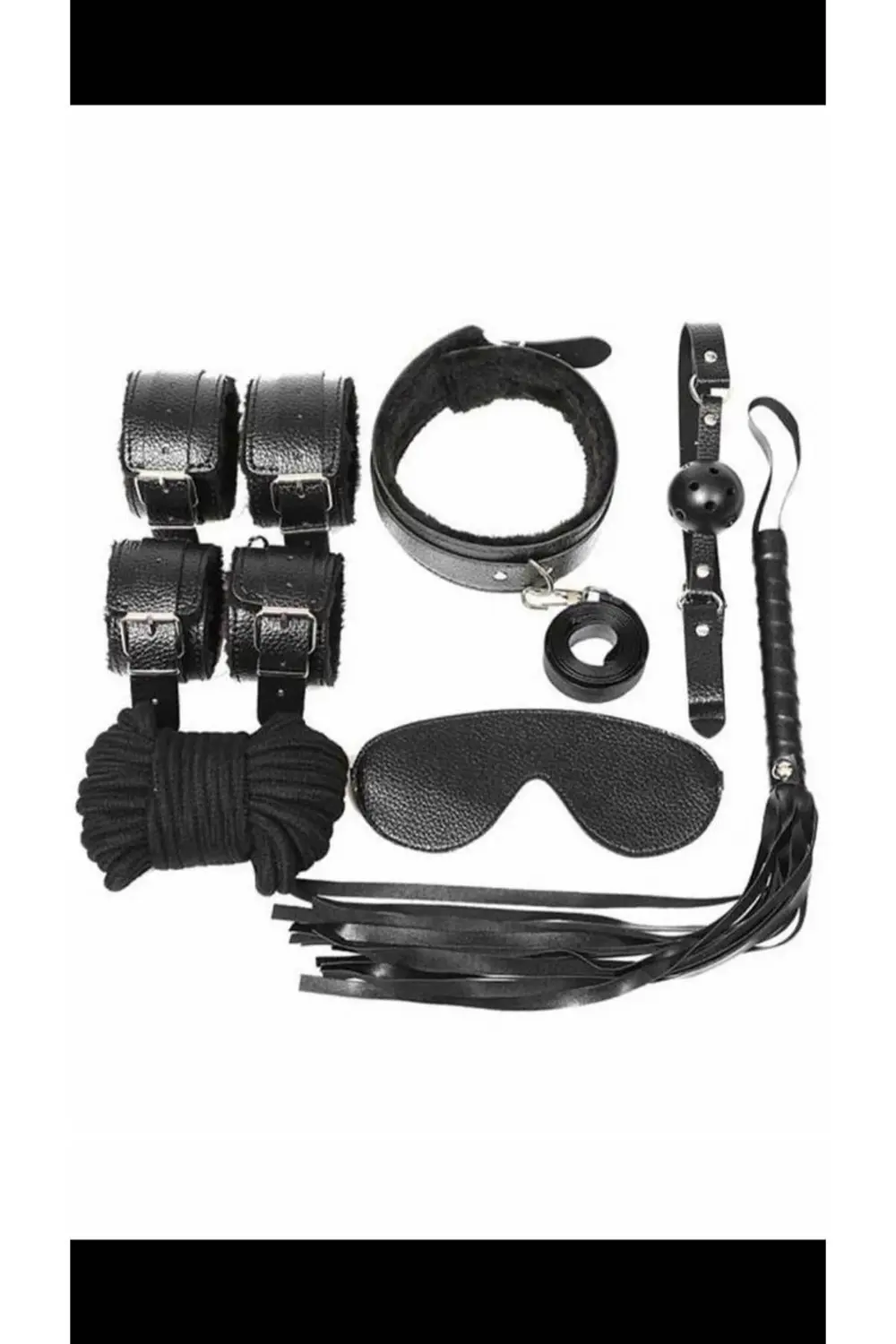 Kol Bacak İp Maske Kelepce Ağız Topu Kople Deri Set 700918