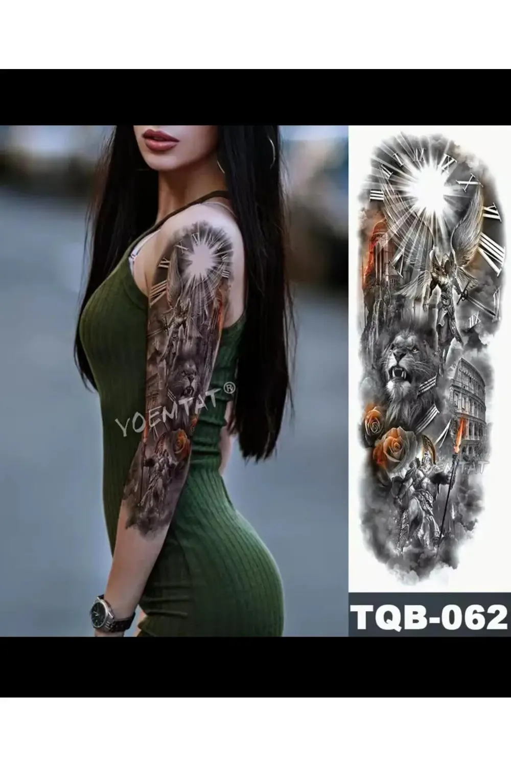 Arescollection Kol Kaplama Gerçek Görünümlü 3 D Suya Denize Dayanıklı Geçici Döv