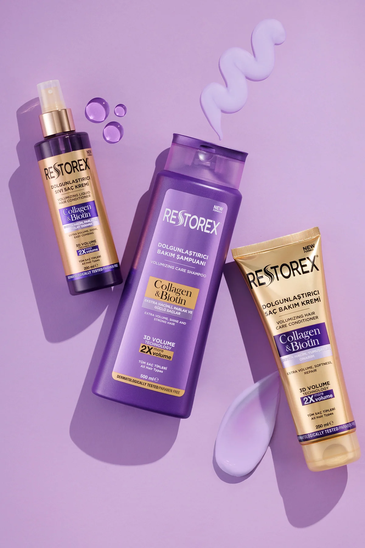 Kolajen & Biotin Dolgunlaştırıcı Sıvı Saç Kremi + Şampuan + Saç Bakım Kremi Kolajen & Biotin Dolgunlaştırıcı Sıvı Saç Kremi + Şampuan + Saç Bakım Kremi