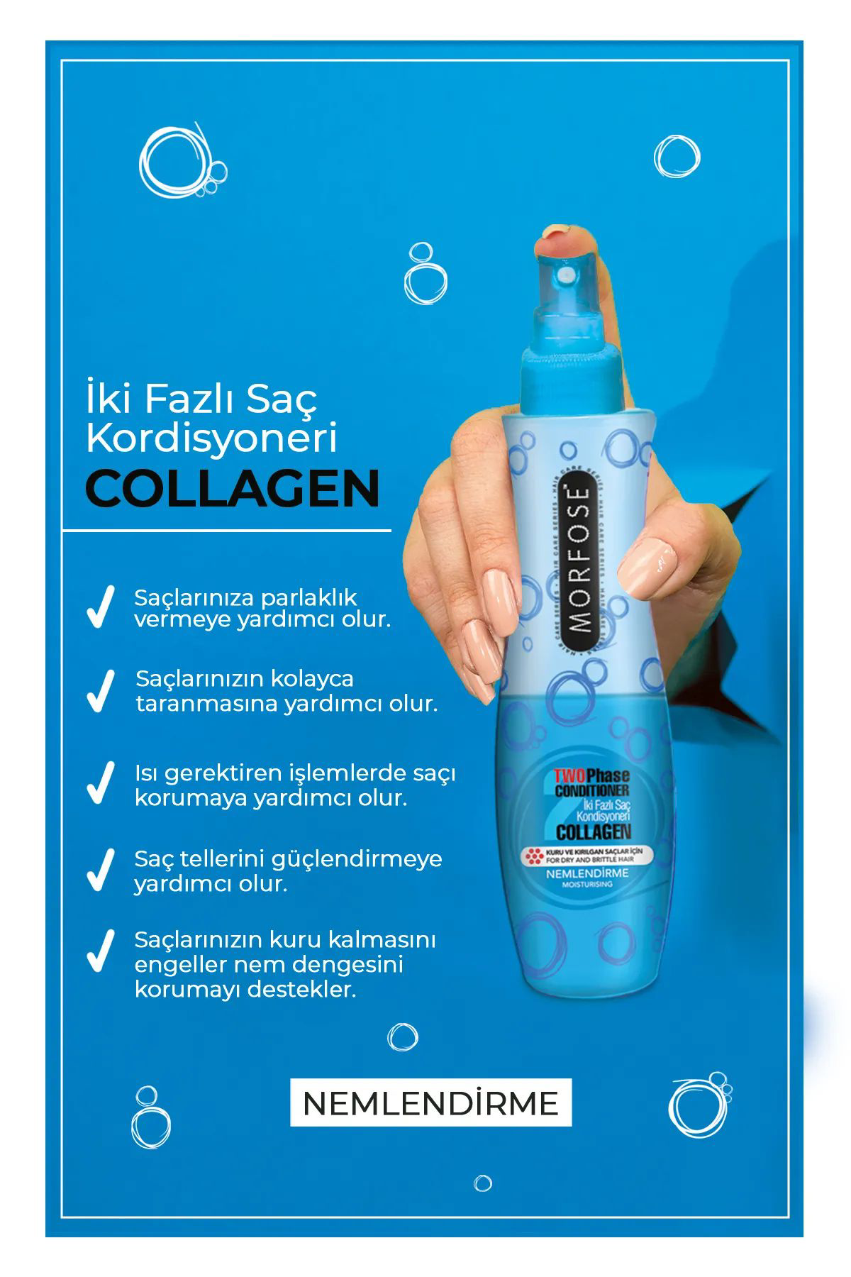Kolajen Çift Fazlı Kondisyoner Fön Suyu 240 ML - mrfs