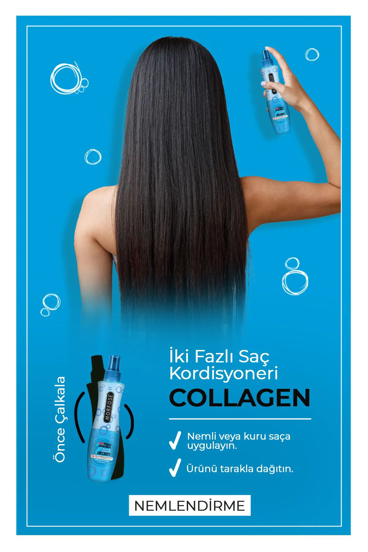 Kolajen Çift Fazlı Kondisyoner Fön Suyu 240 ML - mrfs