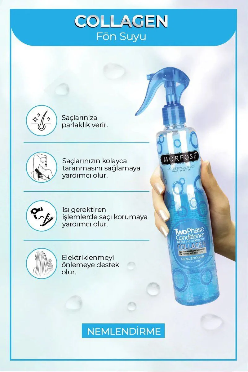 Kolajen Çift Fazlı Kondisyoner Fön Suyu 400ml - Saçları Korur ve Besler Fiyatı, Yorumları ve Özellikleri