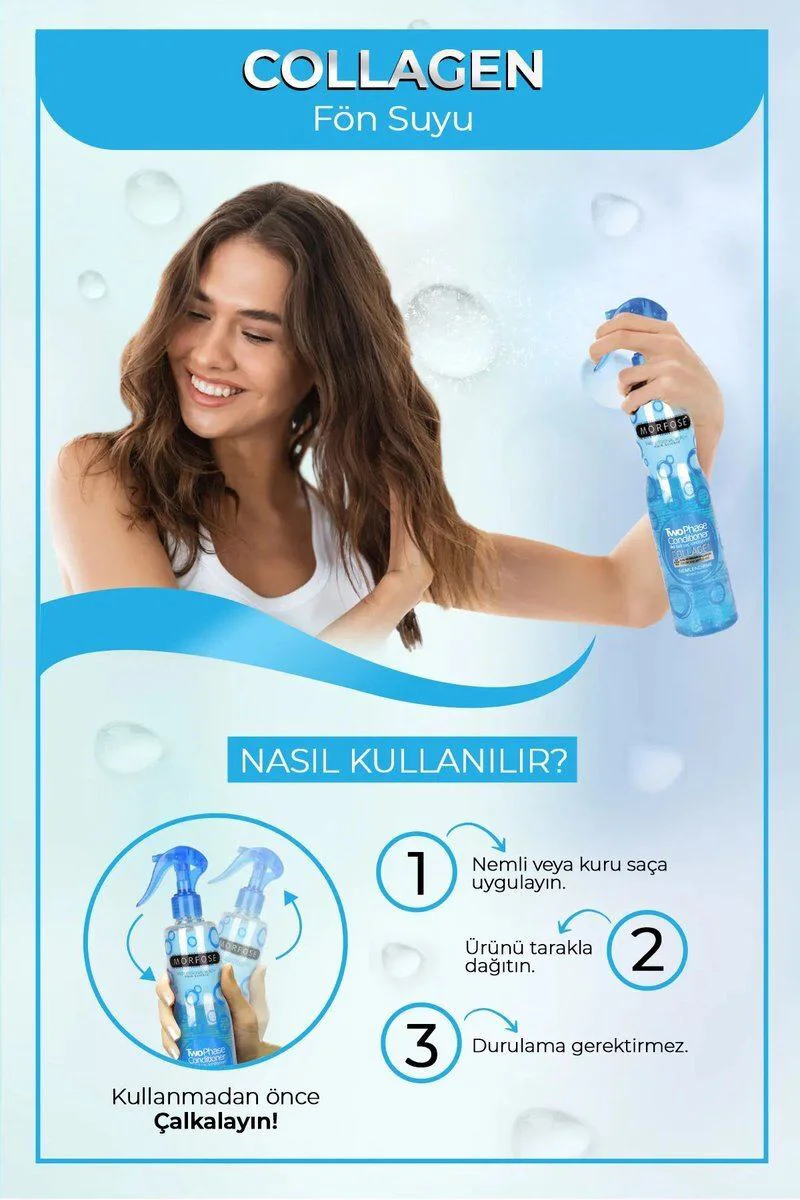 Kolajen Çift Fazlı Kondisyoner Fön Suyu 400ml - Saçları Korur ve Besler Fiyatı, Yorumları ve Özellikleri