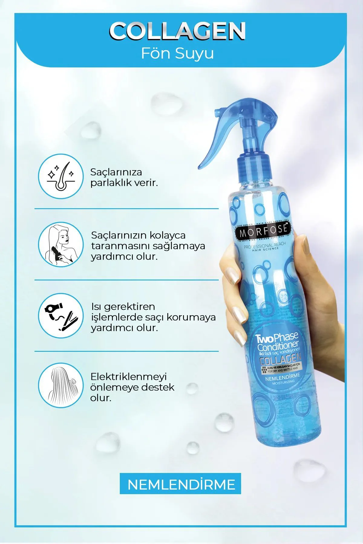 Kolajen Çift Fazlı Kondisyoner Fön Suyu 400 ML - mrfs