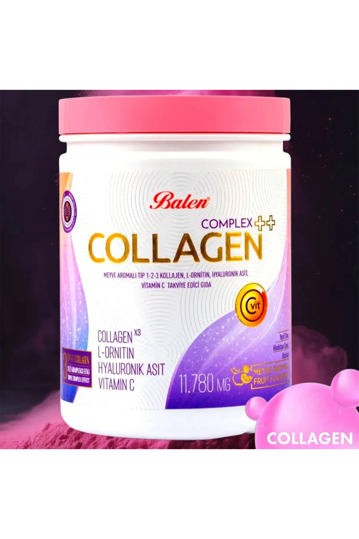Kolajen Complex Collagen X3 Meyve Aromalı Tip 1-2-3 Asit C Vitamin 11.780Mg 350G Fiyatı, Yorumları ve Özellikleri