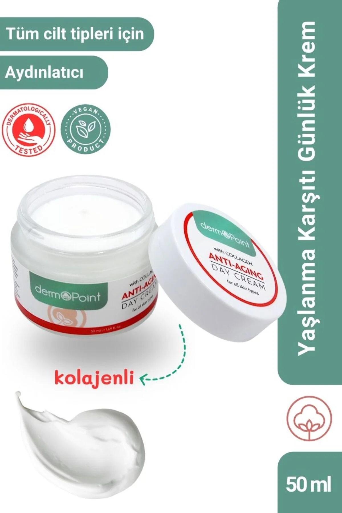 Kolajen + Peptit Yaşlanma Karşıtı Anti-Aging Etkili Günlük Bakım Kremi 50 ml