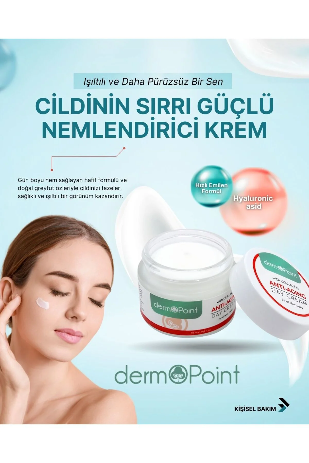 kolajenli göz çevresi bakım kremi + antiaging günlük krem cilt bakım seti