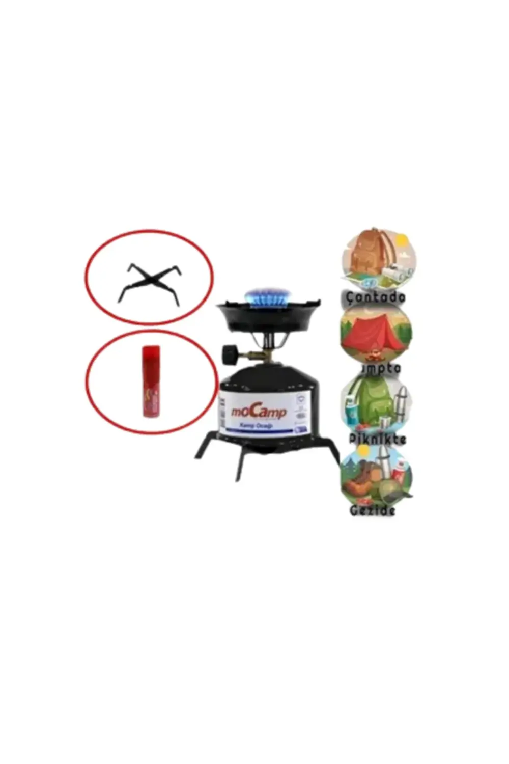 Kolay Ayarlanabilir Alevli ve Güvenli Metal Kamp Ocağı