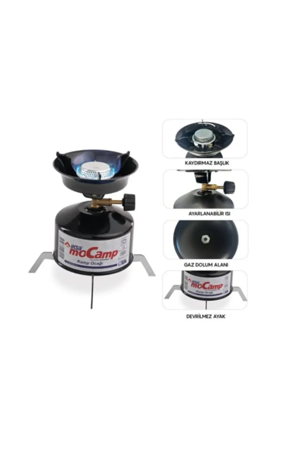 Kolay Ayarlanabilir Alevli ve Güvenli Metal Kamp Ocağı