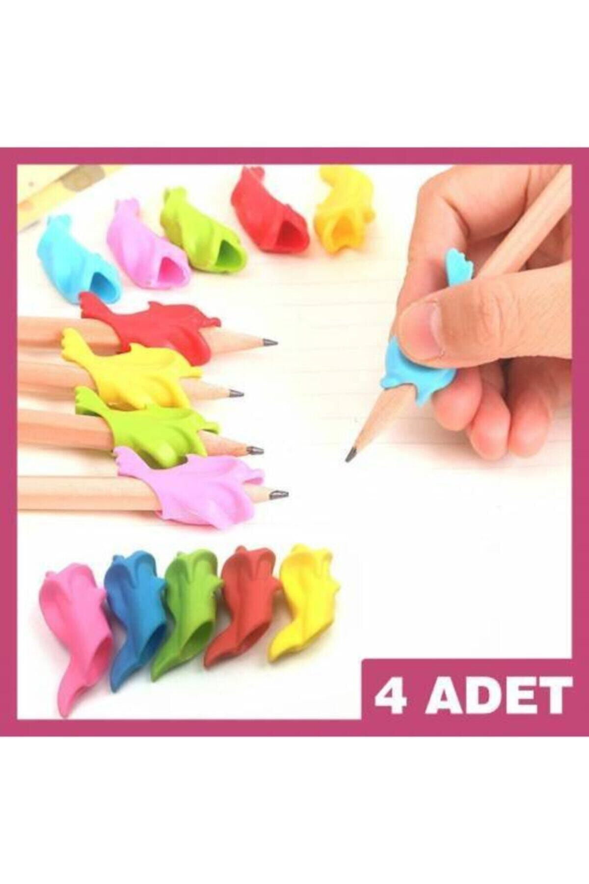 Kolay Kalem Tutma Aparatı Silikon Balık 4 Lü Set Ve 4 Adet Kurşun