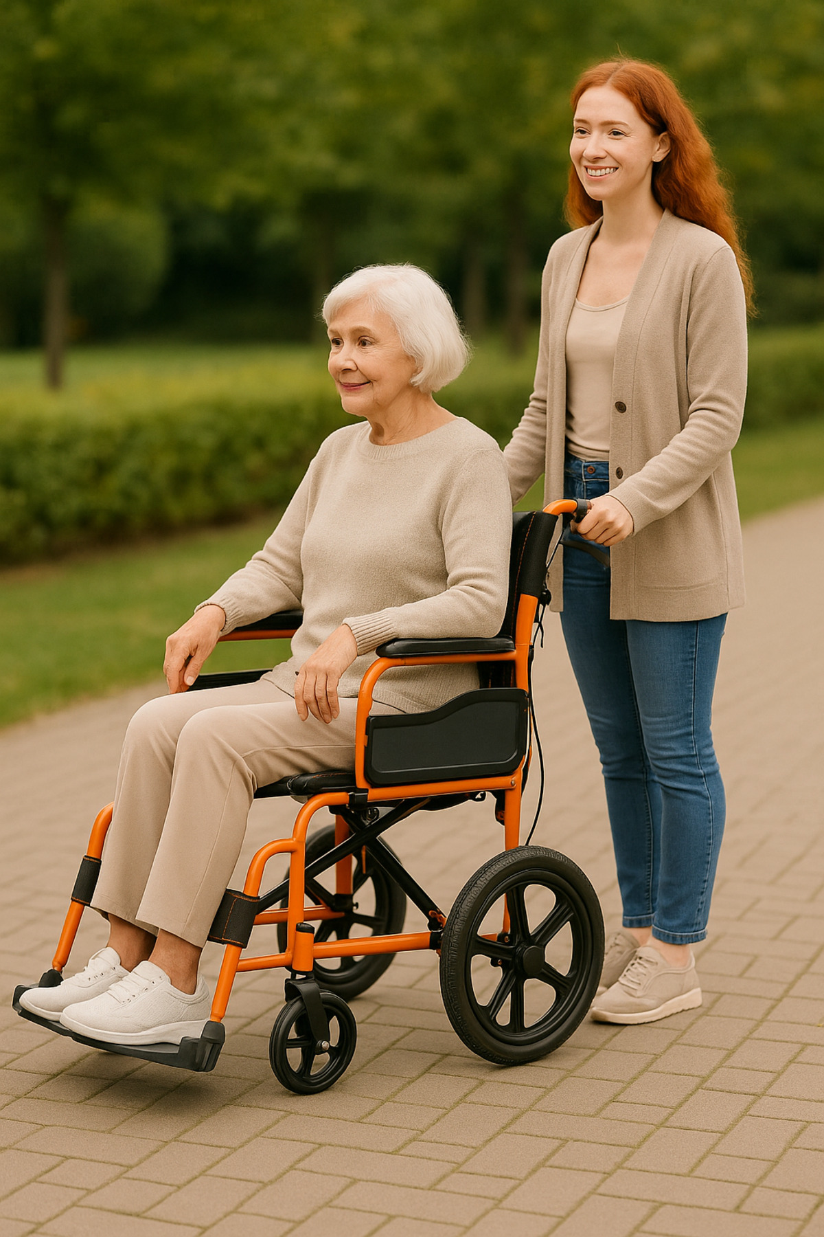 Kolay Katlanabilir Refakatçi Frenli Hasta Transfer Sandalyesi