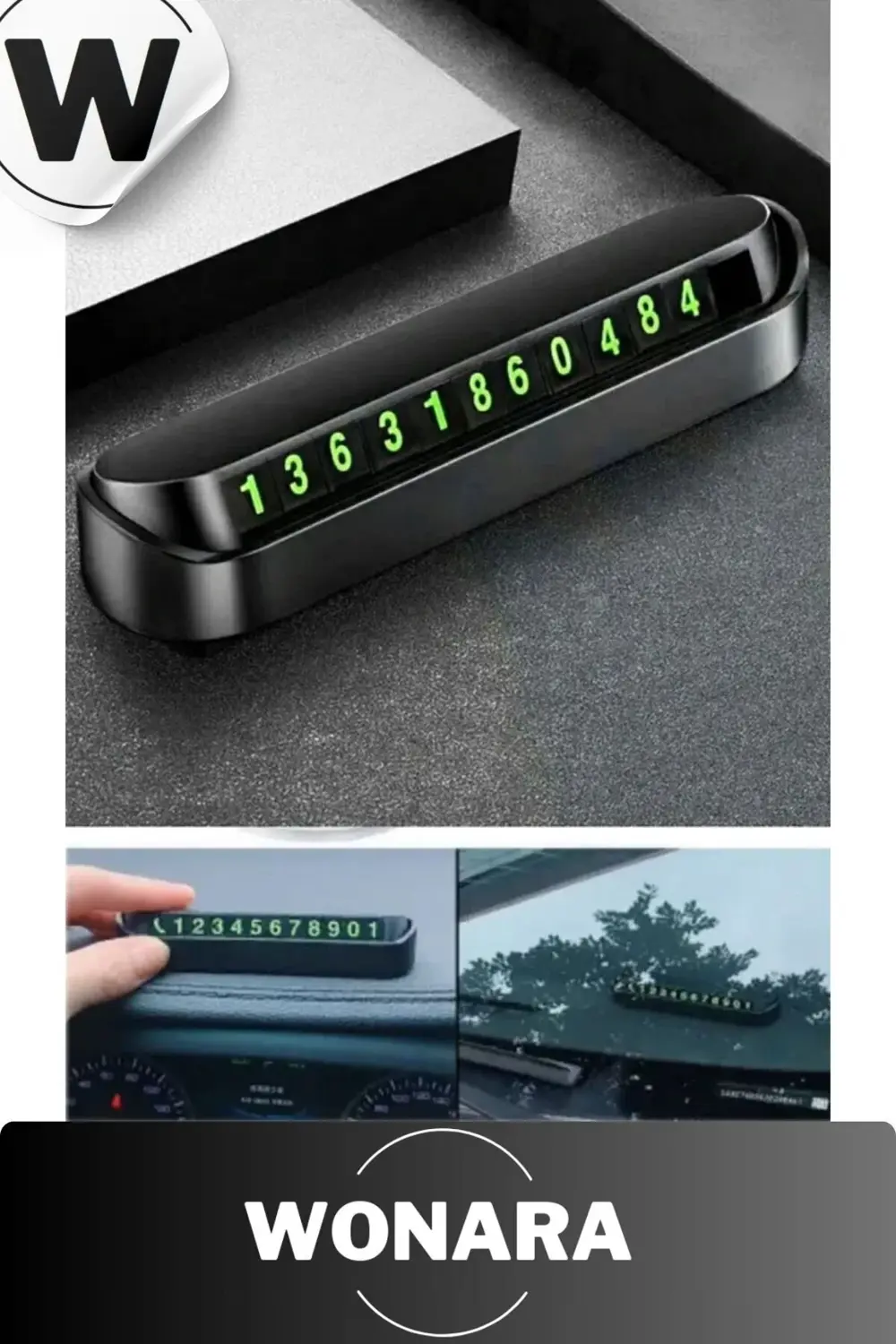 Kolay Kullanım Fosforlu Neon Araç İçi Telefon Numarası Kartı Park