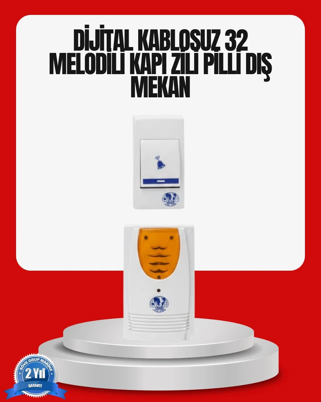 Kolay Kullanımlı Kablosuz Kapı Zili Şık Ve Sade Tasarım