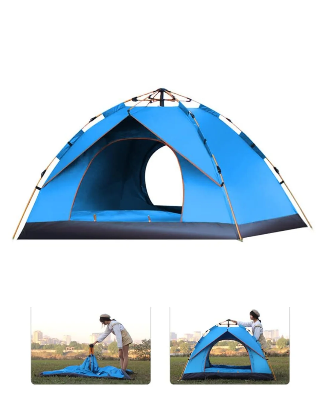 Kolay Kurulum Otomatik Kamp Çadırı 200x135 cm Taşınabilir Suya Dayanıklı