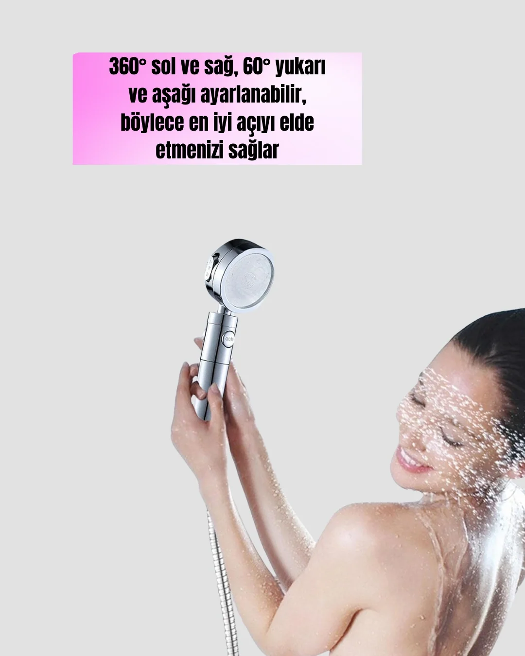 Kolay Montajlı 3 Modlu Yüksek Basınç Duş Başlığı