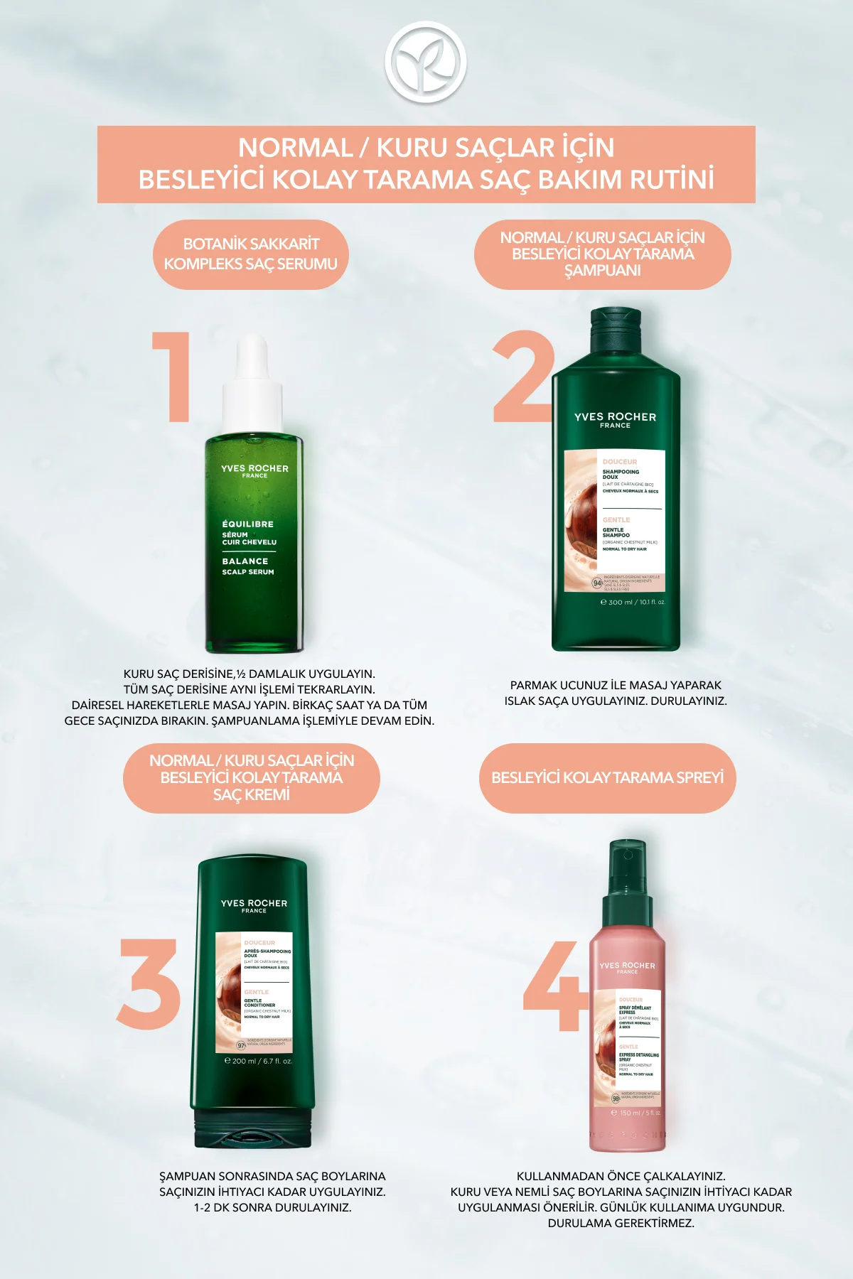 Kolay Saç Tarama Spreyi - Tüm Saçlar/ Douceur -Vegan -150ml