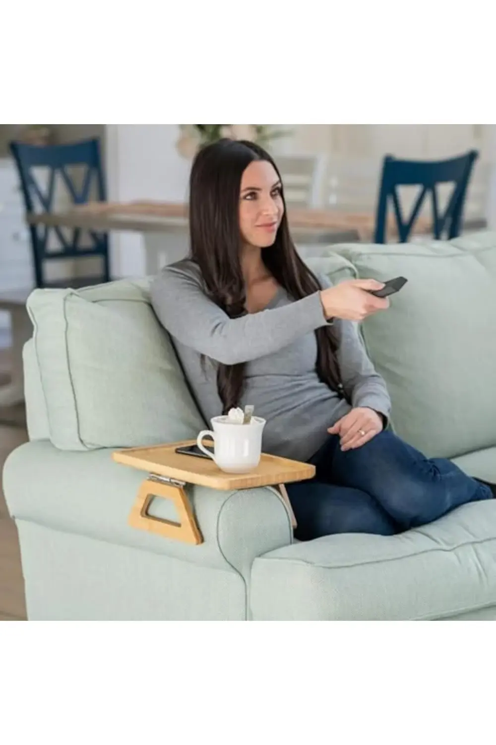 Kolçak Tepsisi, Katlanabilir Ahşap Sehpa, 33x24 cm, Doğal Renk 39