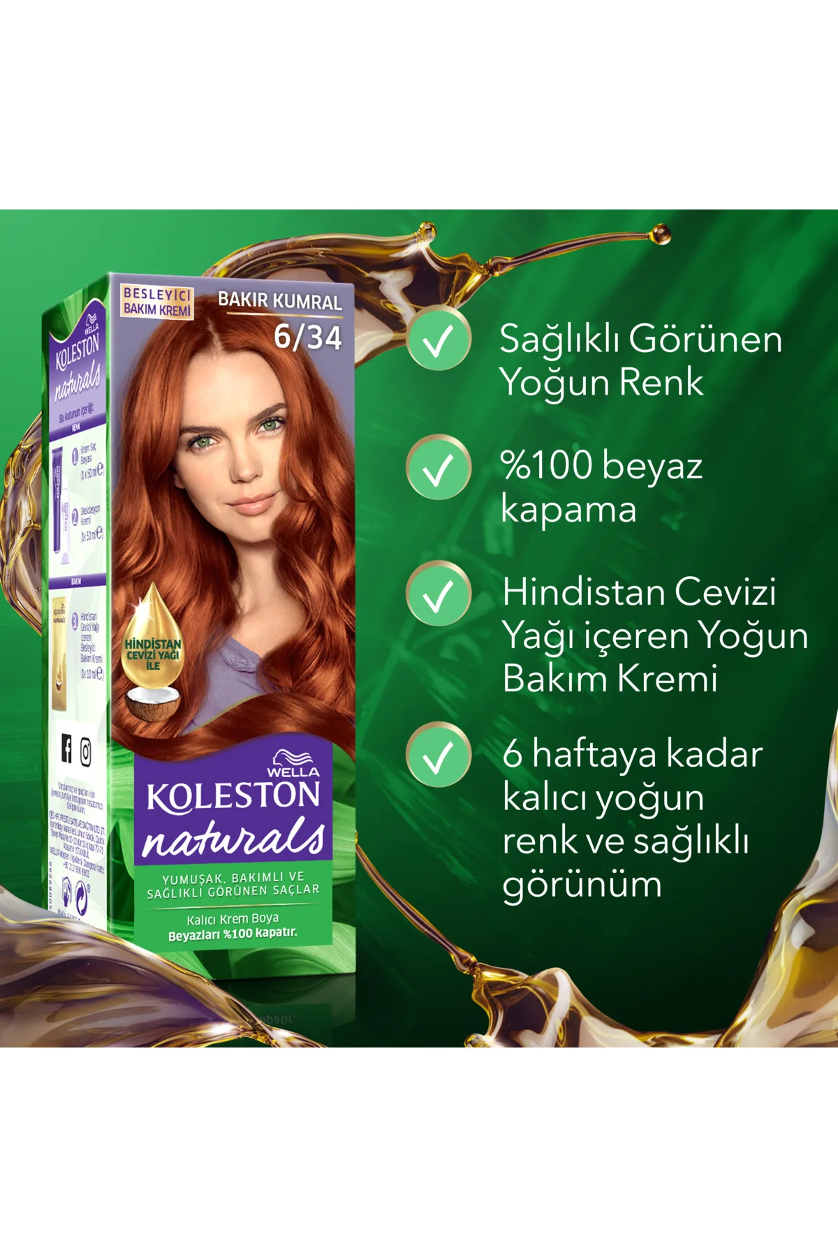 Koleston Naturals 6/34 Bakır Kumral Saç Boyası Koleston Naturals 6/34 Bakır Kumral Saç Boyası