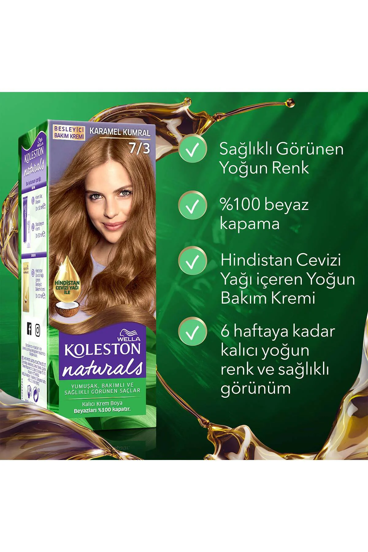 Koleston Naturals Saç Boyası 7/3 Karamel Kumral X 2 Adet Koleston Naturals Saç Boyası 7/3 Karamel Kumral X 2 Adet