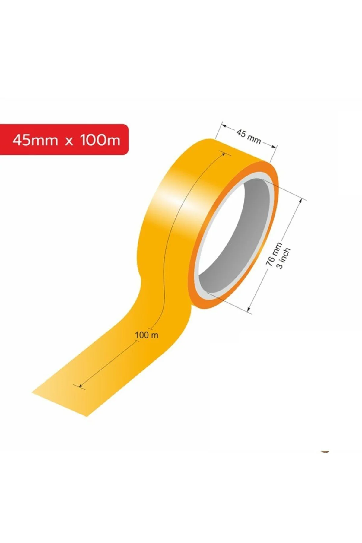 Koli Bandı (45MM*100METRE) Akrilik (1 ADET) Şeffaf, Yüksek Kalite