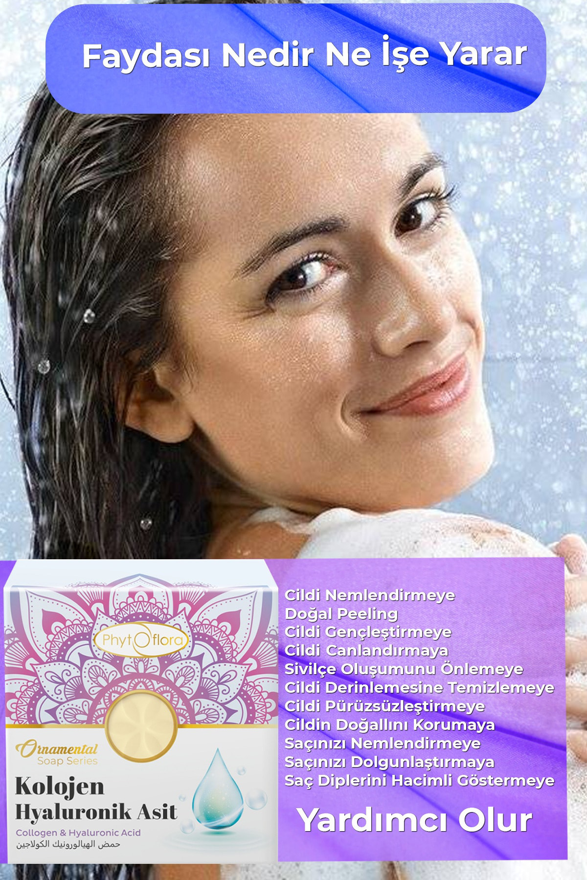 Kolojen Ve Hyaluronik Asitli Sabun Ve Kırık Uç Onarıcı Saç Bakım 