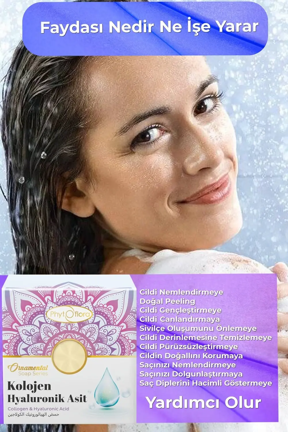 Kolojen Ve Hyaluronik Asitli Sabun Ve Kırık Uç Onarıcı Saç Bakım